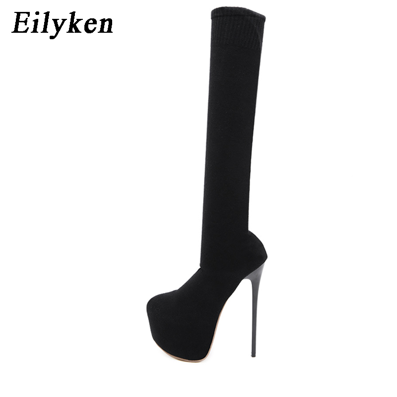 Eilyken 17CM Platform Heels Wo - Knee High Sock Women review and price