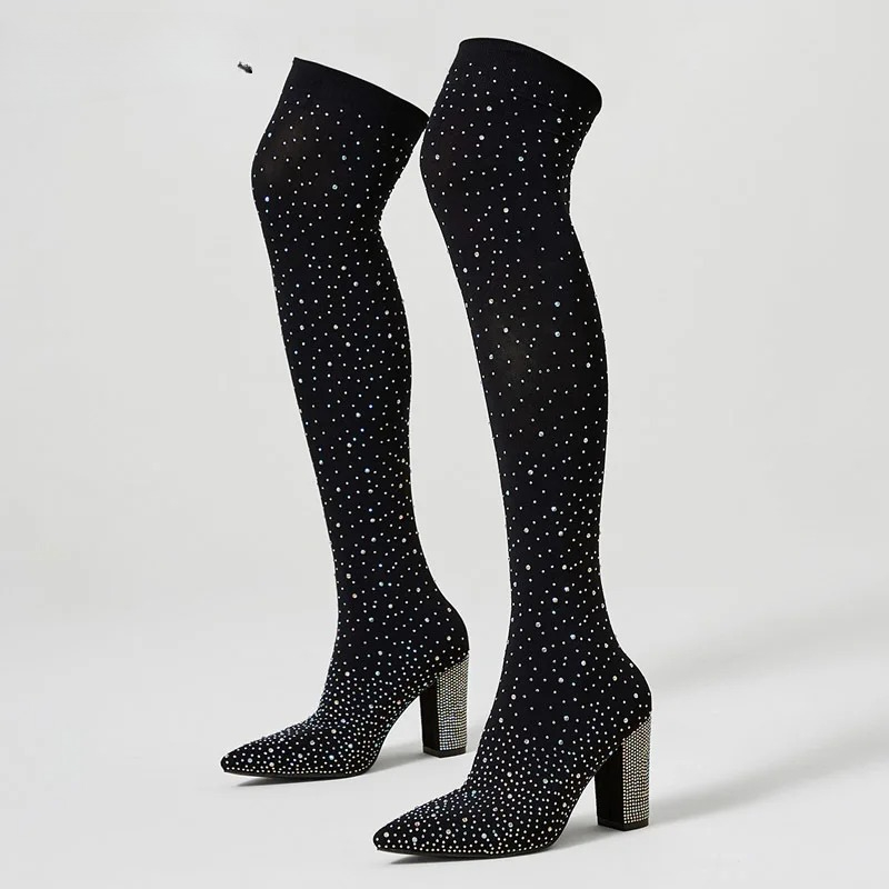 Aneikeh Crystal Over‑the‑Knee  - Knee High Sock Women review and price