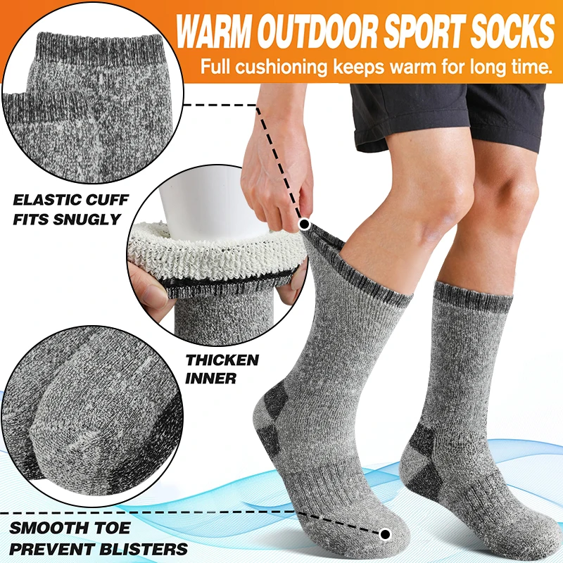 1Pairs Winter Men's Super Thic - Wool Hiking Sock review and price