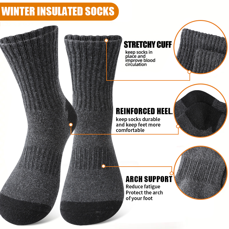 4Pairs Men's Mid-Calf Thick Wo - Wool Hiking Sock review and price